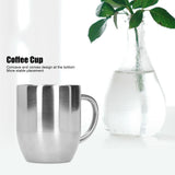 304 Stainless Steel DoubleLayer Coffee Cup Thickening Handle Mark Cup 350ml for Office