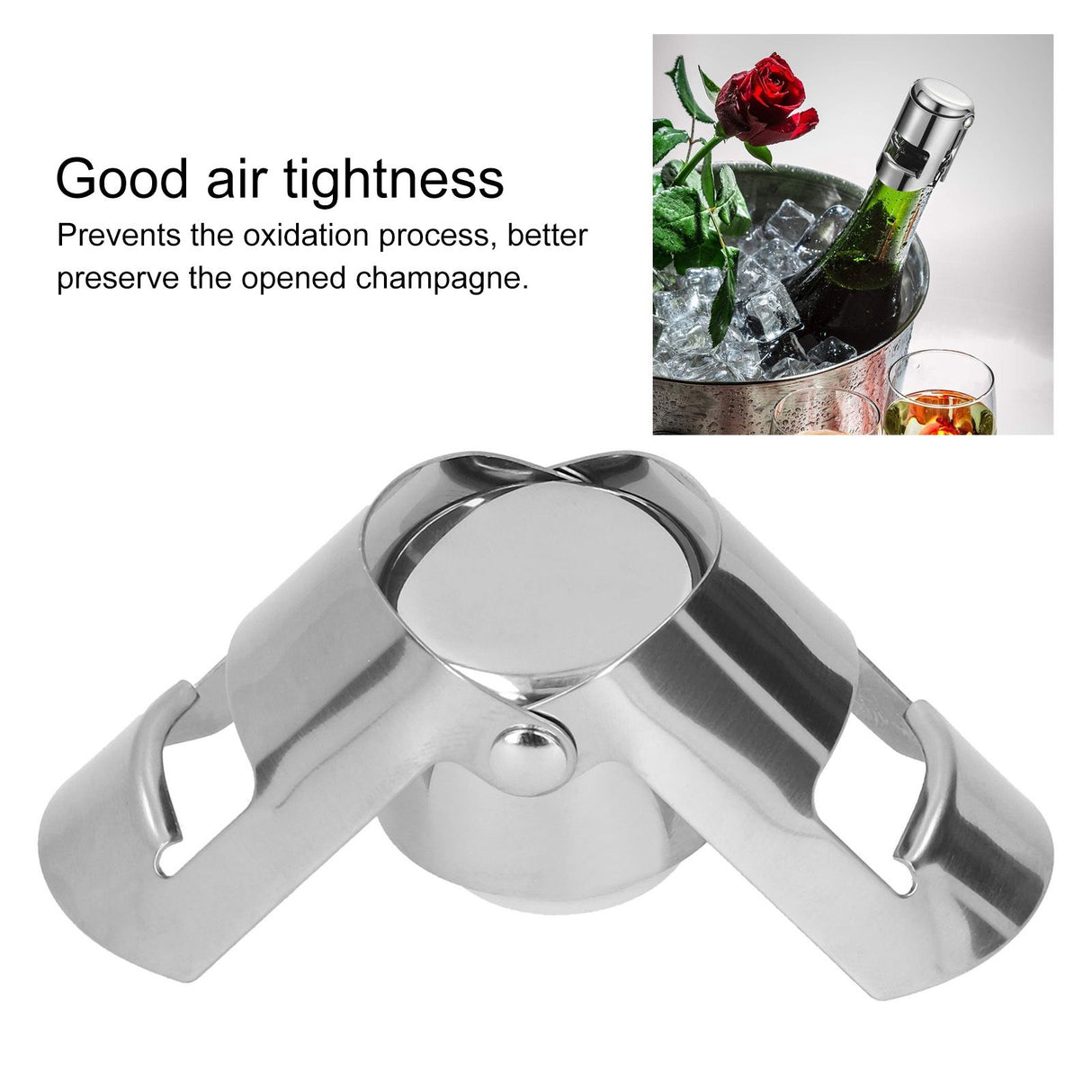 Champagne Bottle Stopper Stainless Steel Sealer Plug Accessory Bar Kitchen Utensils