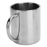 Mug Cup 304 Stainless Steel Sanding Mirror Finish Portable Coffee Cup with Handle 300ml - Side View