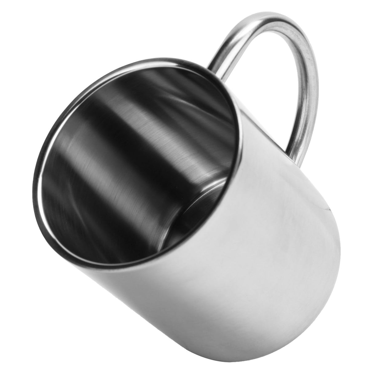 Mug Cup 304 Stainless Steel Sanding Mirror Finish Portable Coffee Cup with Handle 300ml