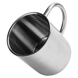 Mug Cup 304 Stainless Steel Sanding Mirror Finish Portable Coffee Cup with Handle 300ml - Top-Down View
