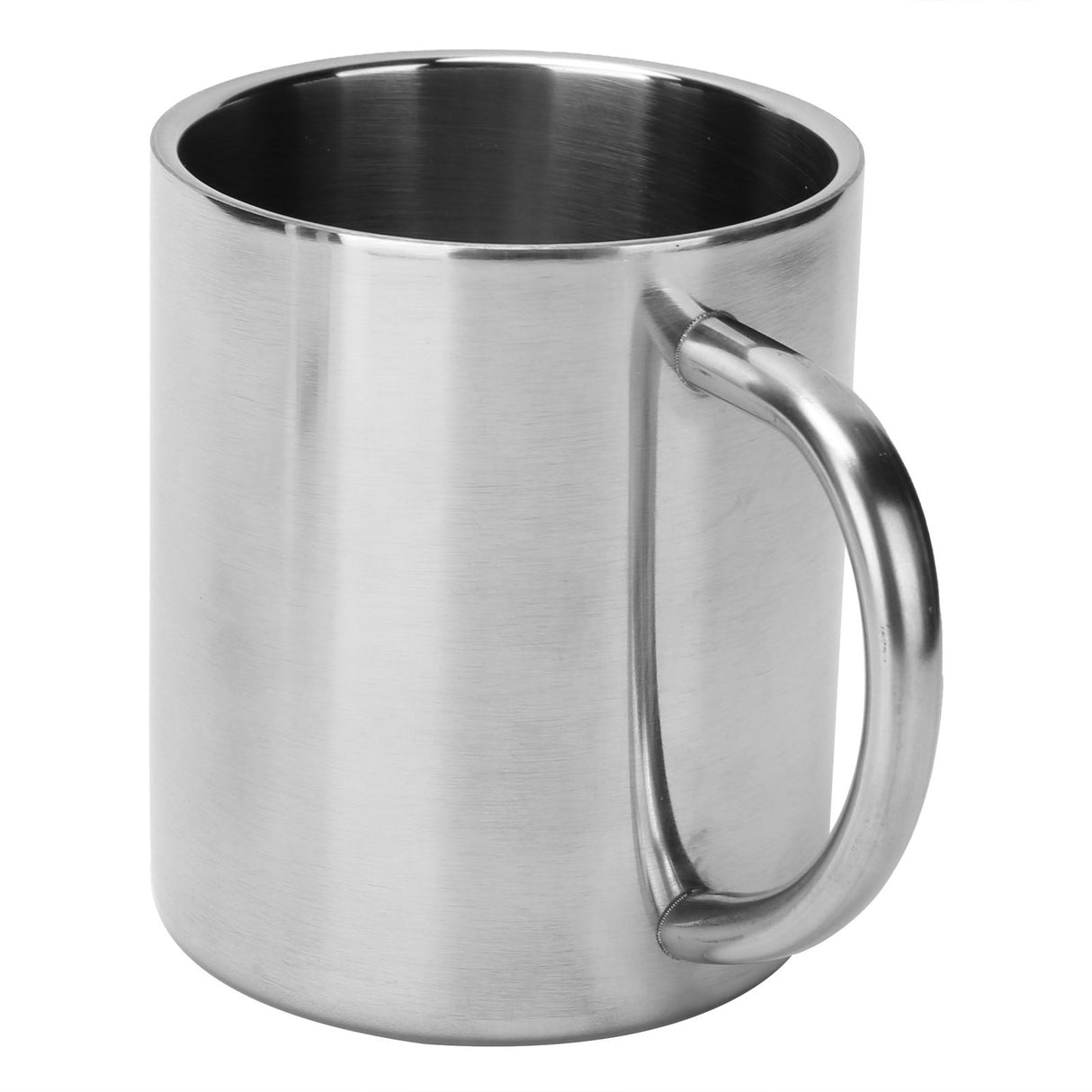 Mug Cup 304 Stainless Steel Sanding Mirror Finish Portable Coffee Cup with Handle 300ml