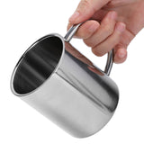 Mug Cup 304 Stainless Steel Sanding Mirror Finish Portable Coffee Cup with Handle 300ml