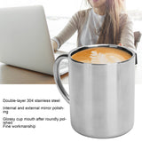 Mug Cup 304 Stainless Steel Sanding Mirror Finish Portable Coffee Cup with Handle 300ml - Extra Image