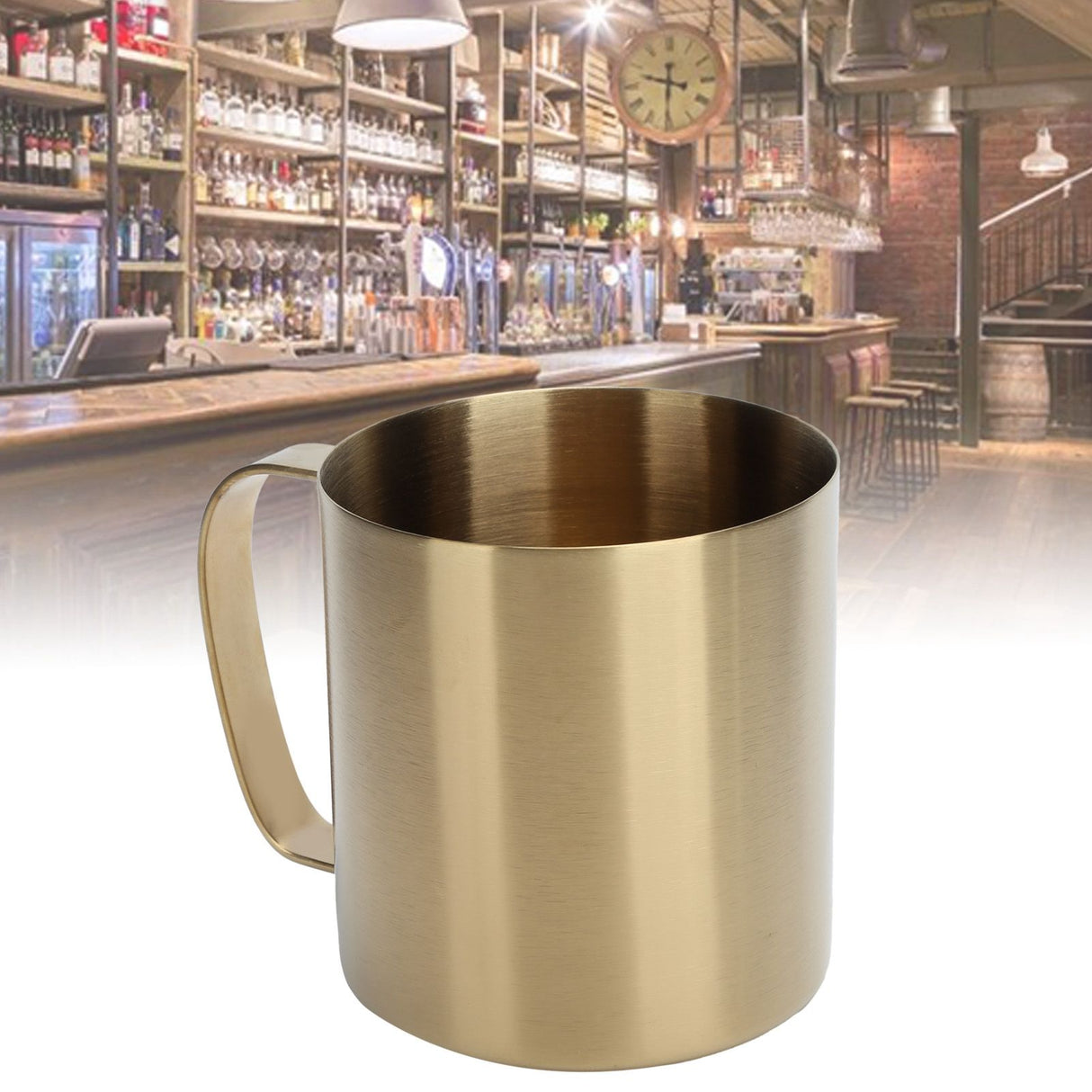 Stainless Steel Office Beer Mug Portable Household Outdoor Water Coffee Cup 480mlGold