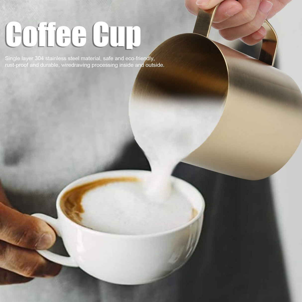 Stainless Steel Office Beer Mug Portable Household Outdoor Water Coffee Cup 480mlGold
