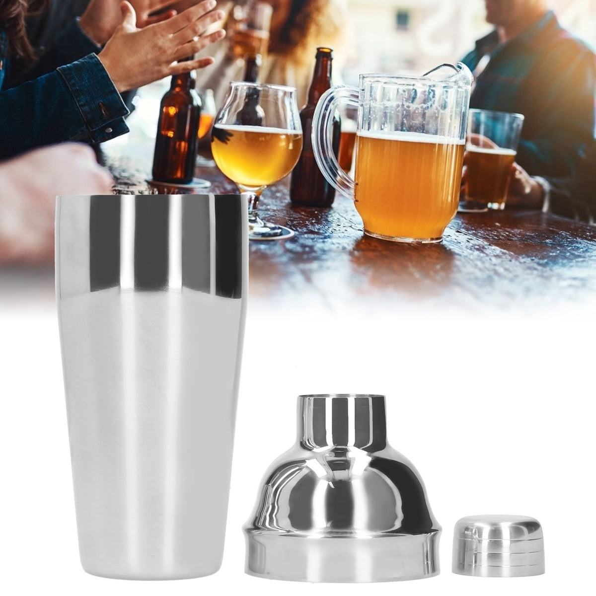 Stainless Steel Cocktail Shaker Shaking Tool for Bar Coffee Shop Supplies Accessories750ml
