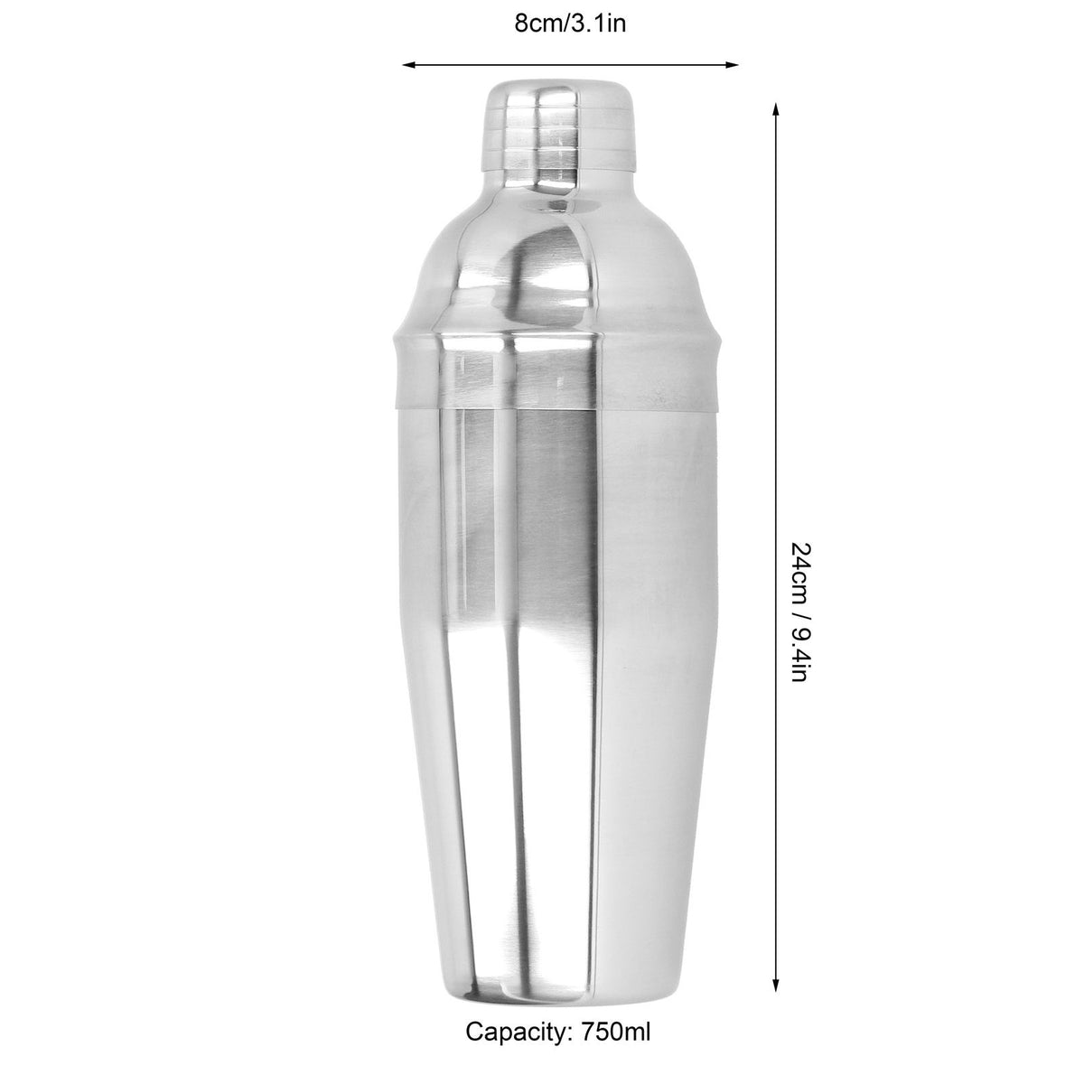 Stainless Steel Cocktail Shaker Shaking Tool for Bar Coffee Shop Supplies Accessories750ml