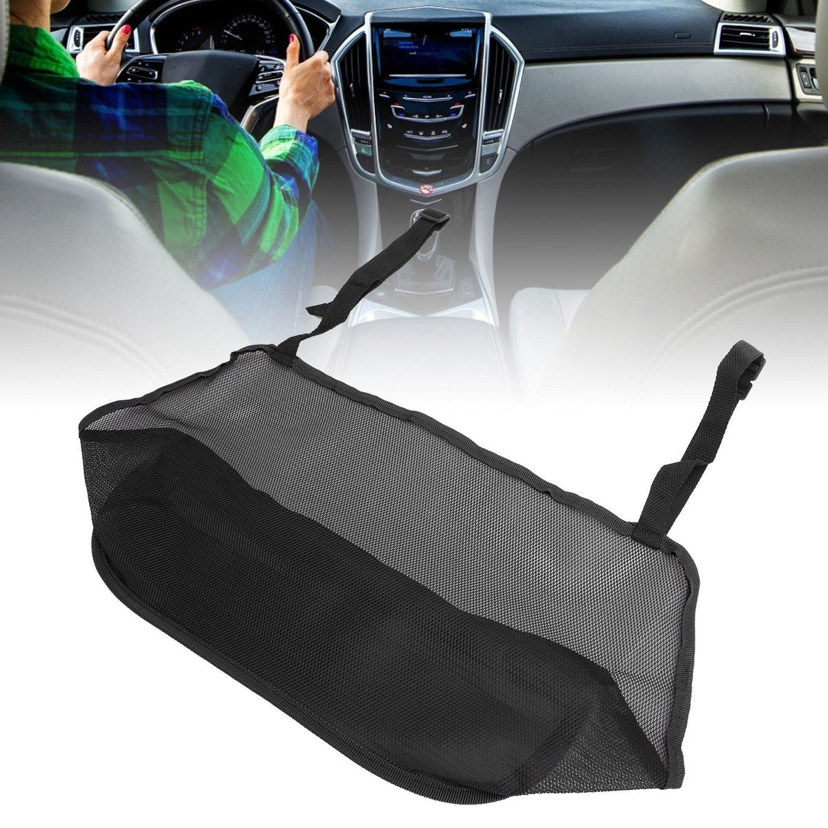 Car Net Pocket Handbag Holder Auto Chair Back Folding Hanging Mesh Organizer ToolsBlack