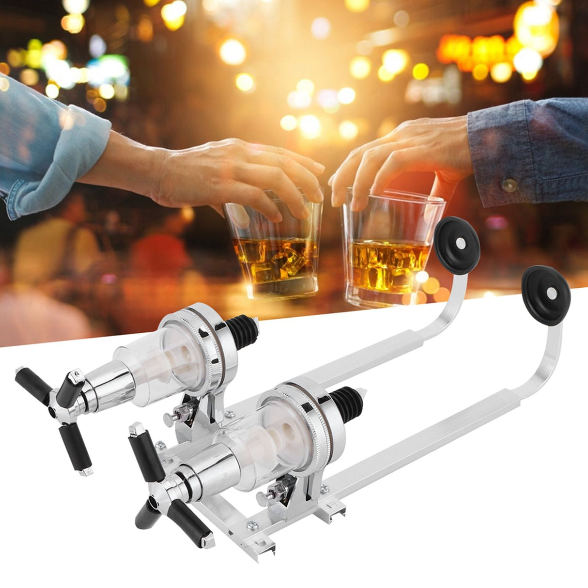 Wall Mounted 2‑Bottle Wine Dispenser Liquor Drinks Beer Dispenser for Home Bar Supplies
