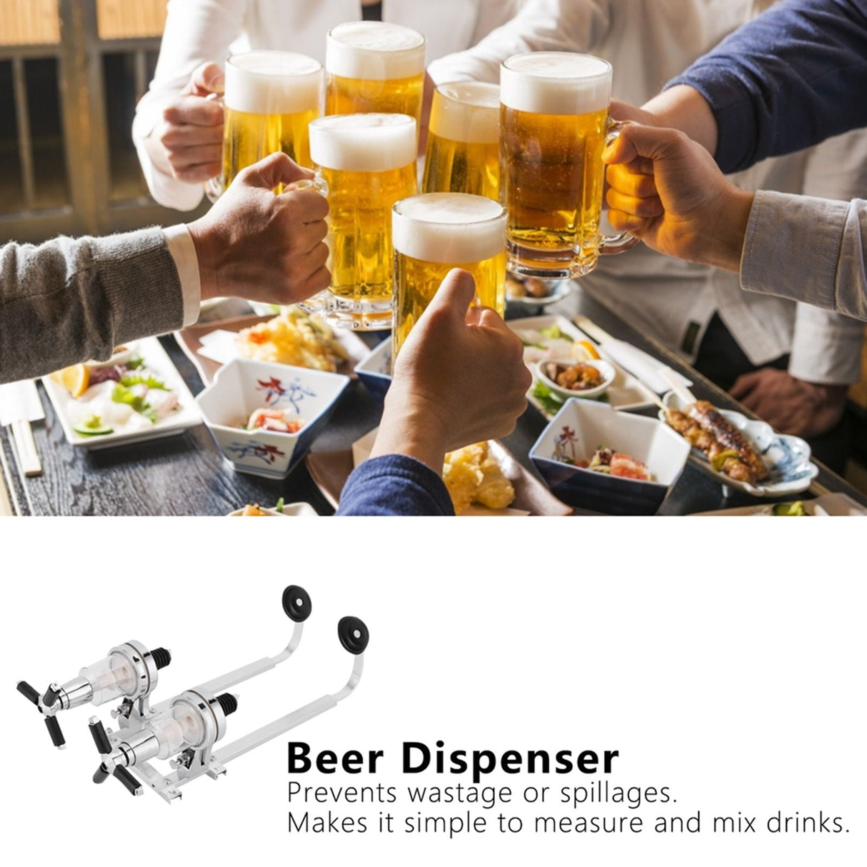 Wall Mounted 2‑Bottle Wine Dispenser Liquor Drinks Beer Dispenser for Home Bar Supplies