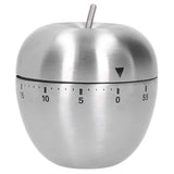 Apple Shaped Timer Stainless Steel Mechanical Cooking Countdown Alarm Timer Kitchen Tool - Rear View