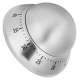Kitchen Cooking Timer Stainless Steel Mechanical Timer Reminder Time Management ToolsRound - Top-Down View