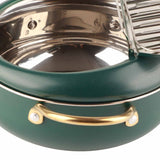 Frying Pot with Thermometer Japanese Stainless Steel Fryer Pan for Induction Cooker Deep Green - Extra Image