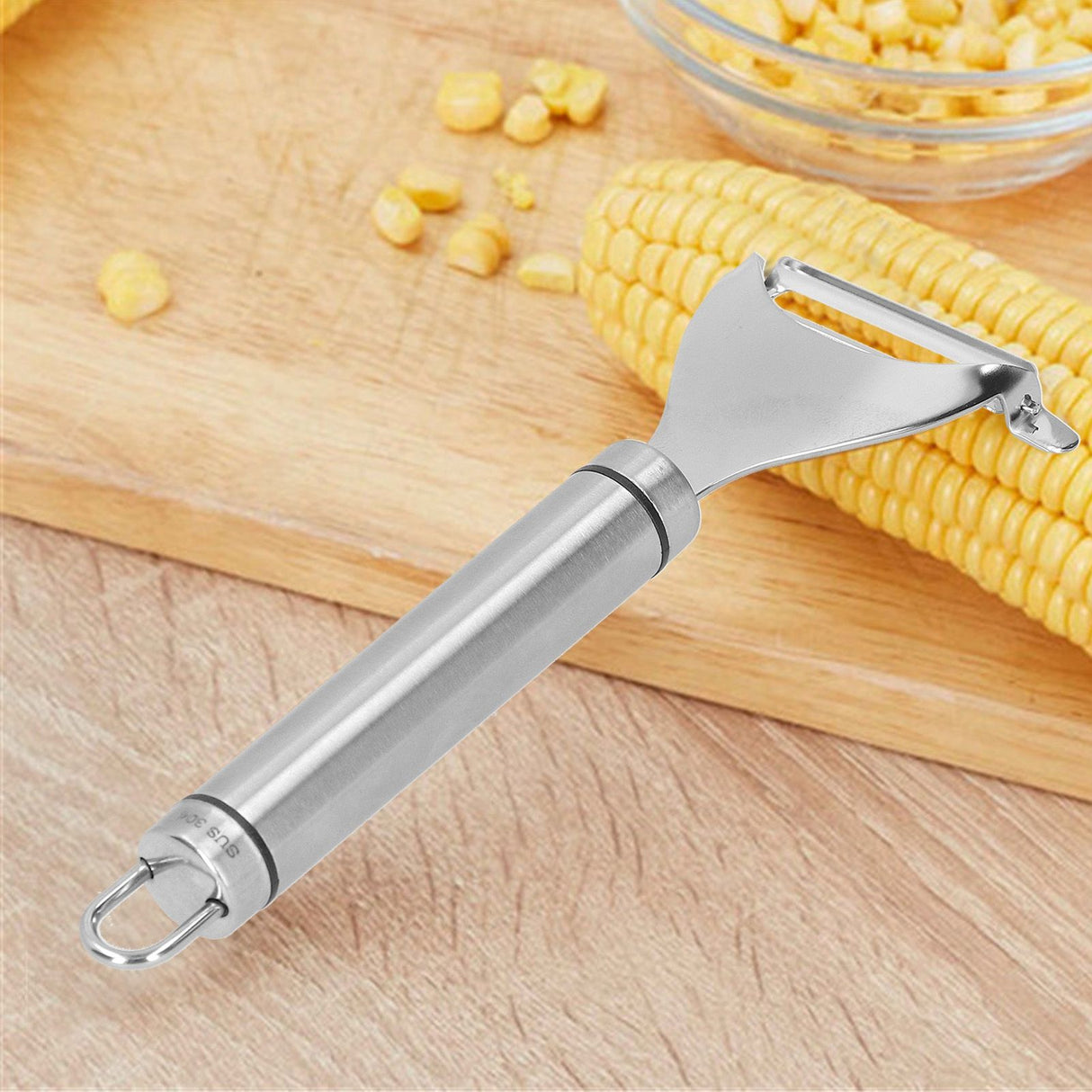 Corn Peeler with Handle 304 Stainless Steel Thresher Stripper Cob Cutter Kitchen Tool