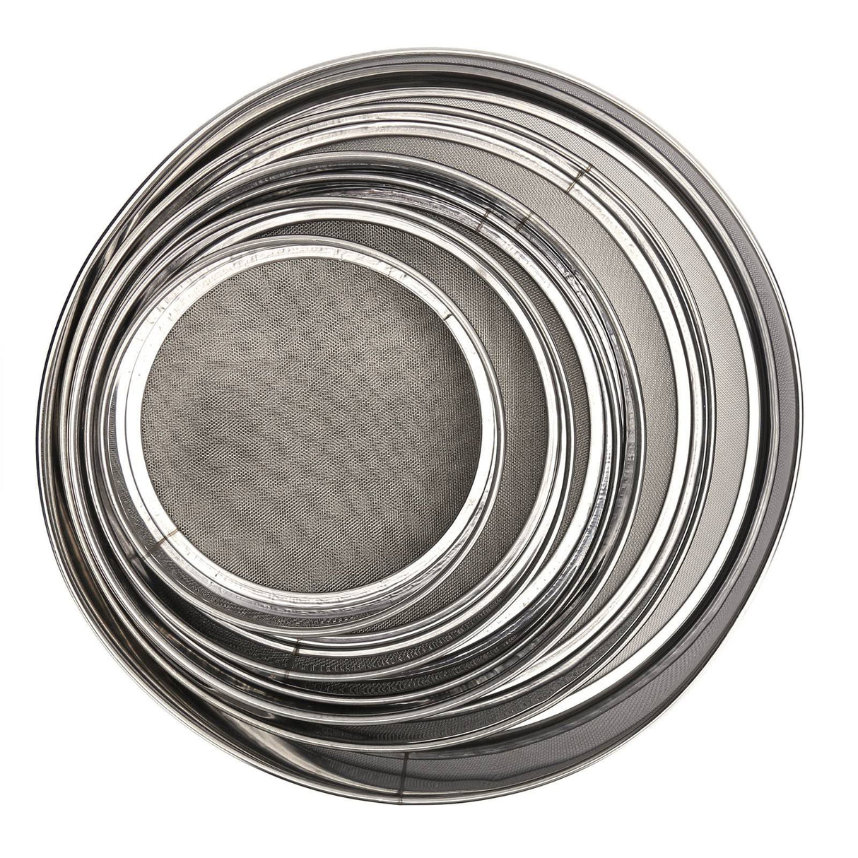 6PCS Stainless Steel Fine Mesh Flour Sieve Set Round Shape Flour Filter Strainer Kitchen Tools