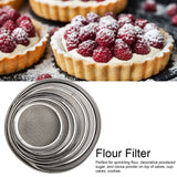 6PCS Stainless Steel Fine Mesh Flour Sieve Set Round Shape Flour Filter Strainer Kitchen Tools - Extra Image