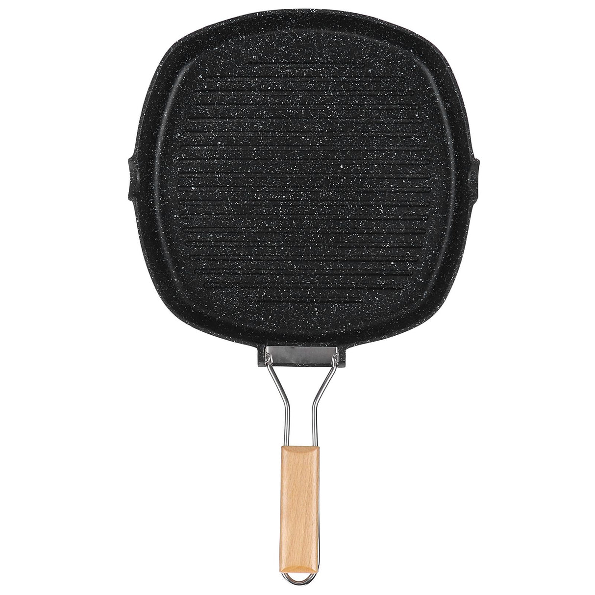NonStick Practical Frying Pan Steak Skillet BBQ with Foldable Handle Kitchen Supplies(28cm )