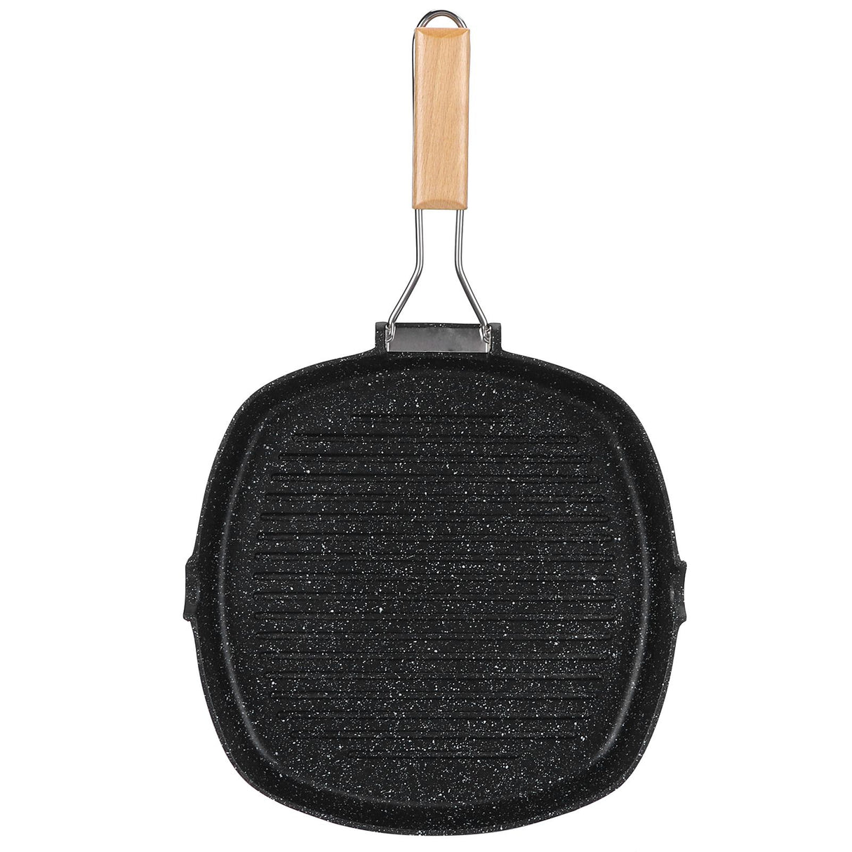 NonStick Practical Frying Pan Steak Skillet BBQ with Foldable Handle Kitchen Supplies(28cm )