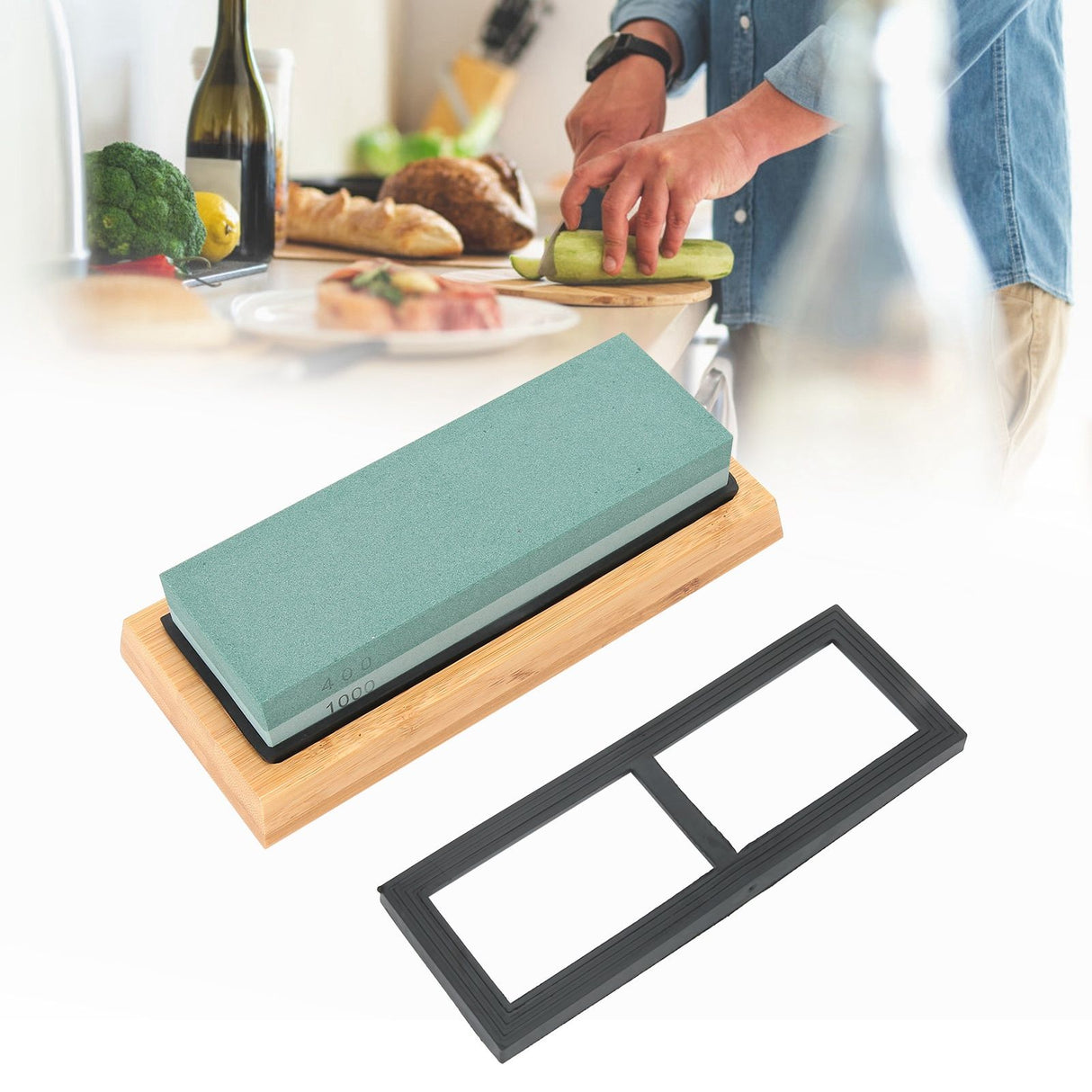 400 Grit 1000 Grit Double Side Sharpening Stone Grindstone Knife Sharpener for Kitchen Knife Scissor