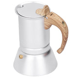 150ml Coffee Maker Moka Pot Stainless Steel Coffee Pot Induction Cooker Use Home Supplies - Rear View