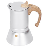 150ml Coffee Maker Moka Pot Stainless Steel Coffee Pot Induction Cooker Use Home Supplies - Close-Up Angle