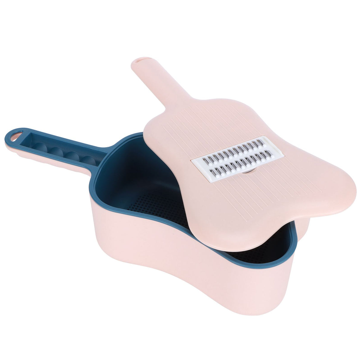 11Pcs/Set Vegetable Cutter Drain Basket Food Shredder Grater Kitchen Cutting UtensilsDusty Pink