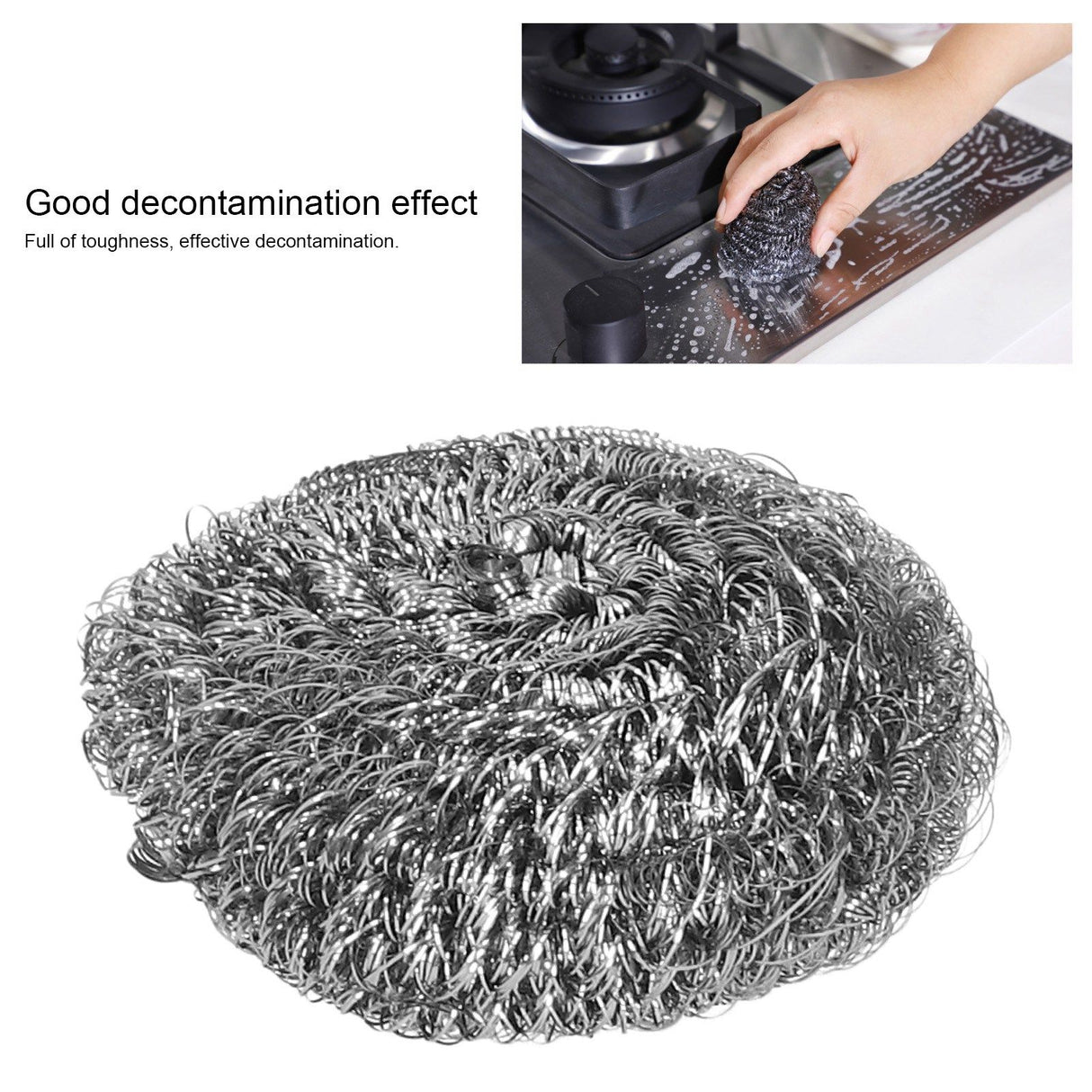 20Pcs Stainless Steel Scrubber Steel Wire Ball Dish Bowl Pot Scouring Brush Kitchen Cleaning Tool