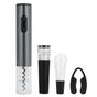 Electric Wine Bottle Opener Automatic Corkscrew W/Foil Cutter Pourer Vacuum StopperSilver Gray