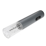 Electric Wine Bottle Opener Automatic Corkscrew W/Foil Cutter Pourer Vacuum StopperSilver Gray - Top-Down View