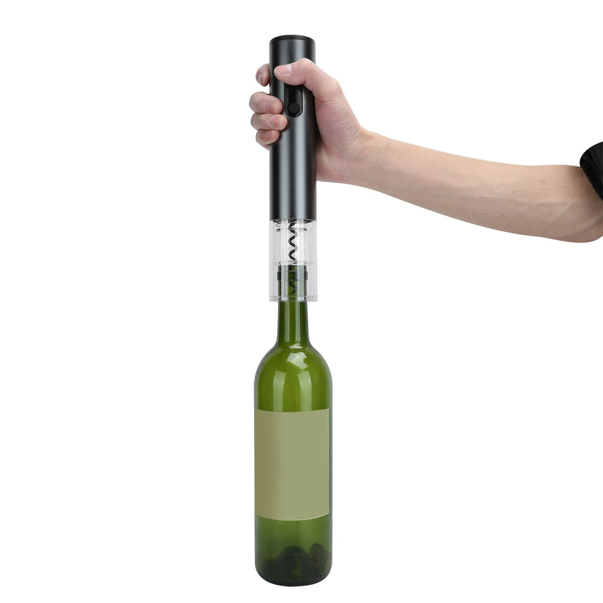 Electric Wine Bottle Opener Automatic Corkscrew W/Foil Cutter Pourer Vacuum StopperSilver Gray