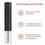 Electric Wine Bottle Opener Automatic Corkscrew W/Foil Cutter Pourer Vacuum StopperSilver Gray