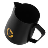 600ml Coffee Cup Mug Multi Purpose 304 Stainless Steel Milk Frothing Pitcher Black - Low Angle