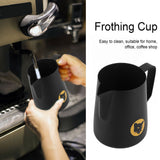 600ml Coffee Cup Mug Multi Purpose 304 Stainless Steel Milk Frothing Pitcher Black - Extra Image