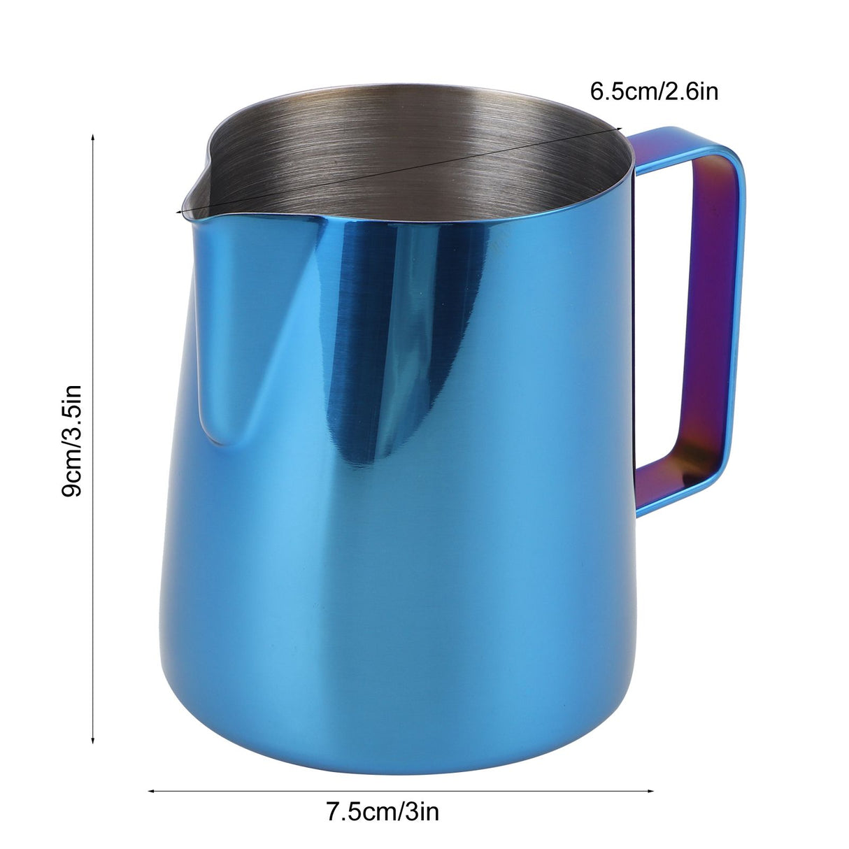 Coffee Art Pitcher Latte Milk Frothing Cup Pitcher Coffee Making Tool Supplies without Scale350ml Blue