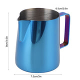 Coffee Art Pitcher Latte Milk Frothing Cup Pitcher Coffee Making Tool Supplies without Scale350ml Blue - Extra Image
