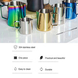 Coffee Art Pitcher Latte Milk Frothing Cup Pitcher Coffee Making Tool Supplies without Scale350ml Blue