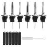 Stainless Steel Pourer Silicone Classic Bottle Pour Liquor Dust Cap Brush Wine Opener
