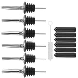 Stainless Steel Pourer Silicone Classic Bottle Pour Liquor Dust Cap Brush Wine Opener - Side View