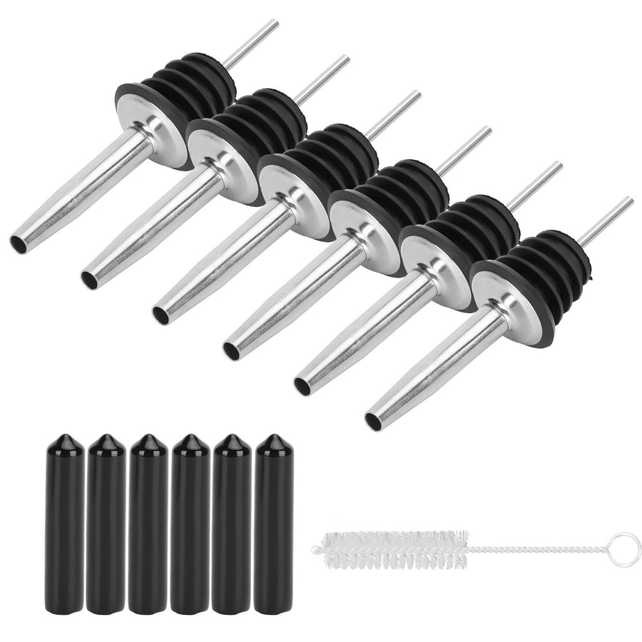 Stainless Steel Pourer Silicone Classic Bottle Pour Liquor Dust Cap Brush Wine Opener