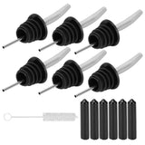 Stainless Steel Pourer Silicone Classic Bottle Pour Liquor Dust Cap Brush Wine Opener - Low Angle
