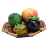 Grid Pattern Wood Plate Fruit Dishes Holder Tea Tray Dessert Dinner Bread Serving Tray20x20cm - Close-Up Angle