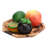 Grid Pattern Wood Plate Fruit Dishes Holder Tea Tray Dessert Dinner Bread Serving Tray20x20cm