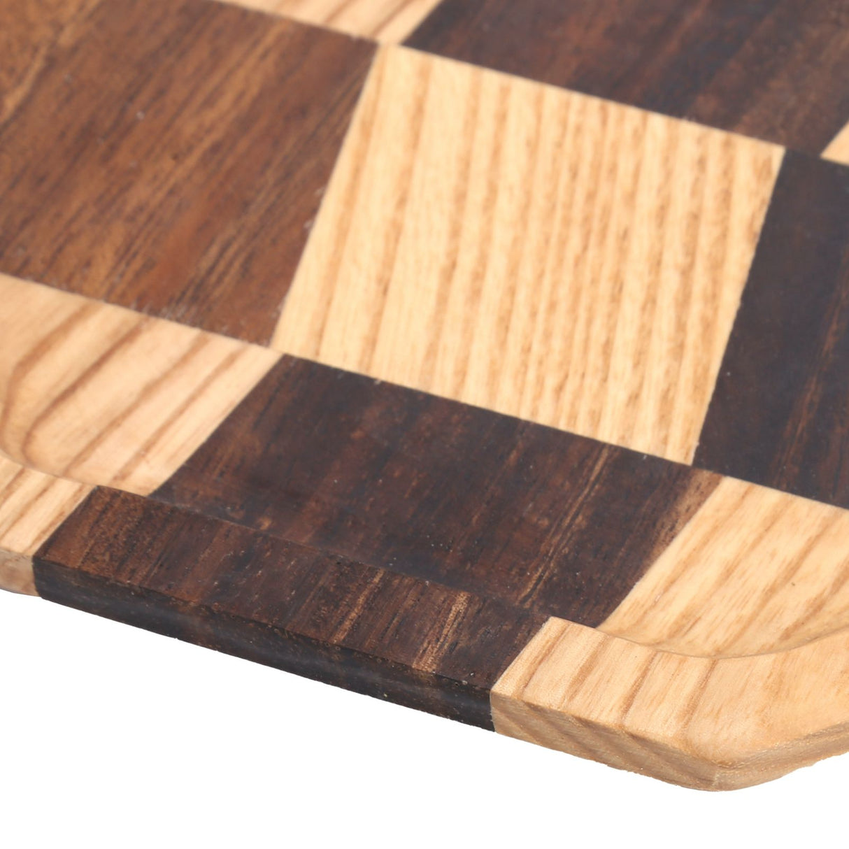 Grid Pattern Wood Plate Fruit Dishes Holder Tea Tray Dessert Dinner Bread Serving Tray20x20cm