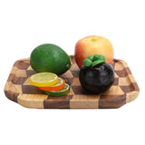 Wooden Pan Tea Tray Dish Bowl Fruit Salad Bread Serving Plate Kitchen Tableware25x25cm - Rear View