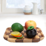Wooden Pan Tea Tray Dish Bowl Fruit Salad Bread Serving Plate Kitchen Tableware25x25cm - Extra Image
