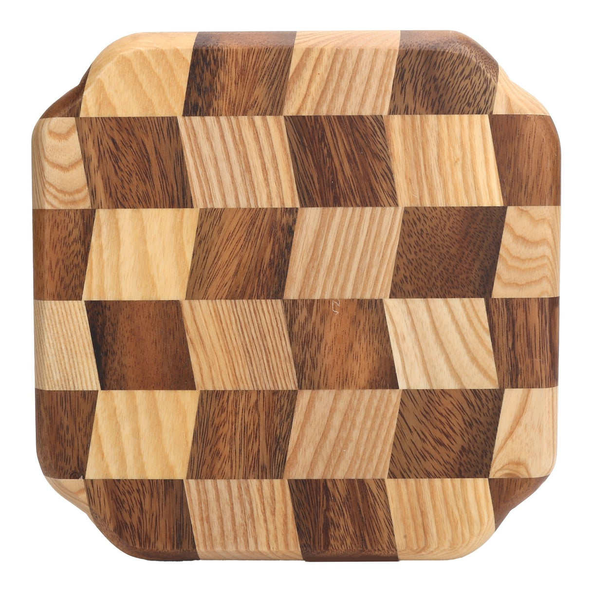 Wooden Pan Tea Tray Dish Bowl Fruit Salad Bread Serving Plate Kitchen Tableware25x25cm