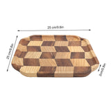 Wooden Pan Tea Tray Dish Bowl Fruit Salad Bread Serving Plate Kitchen Tableware25x25cm