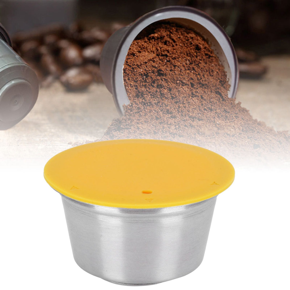 Coffee Capsule Stainless Steel Reusable Refillable Filter Cup for Dolce Gusto Coffee MakerYellow