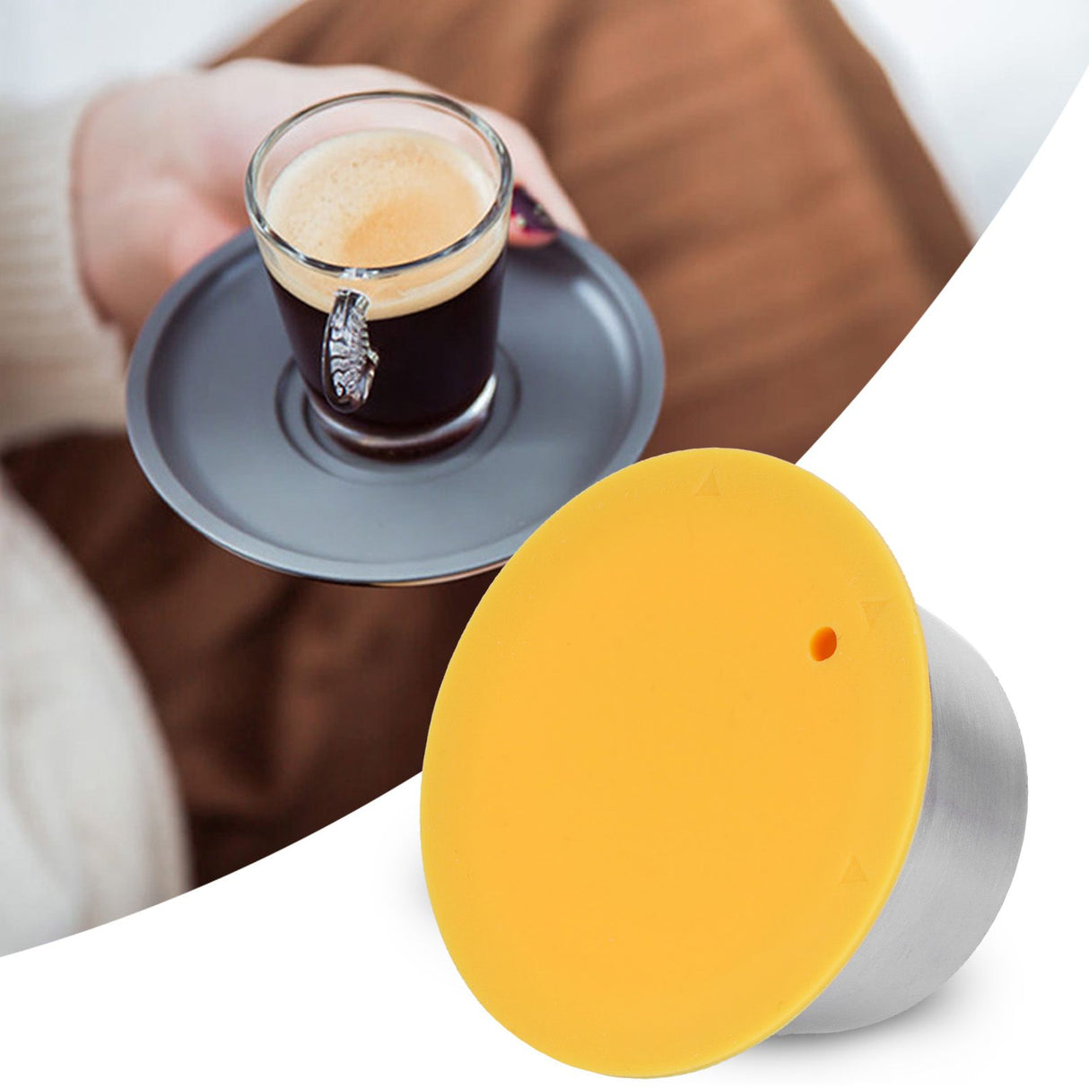 Coffee Capsule Stainless Steel Reusable Refillable Filter Cup for Dolce Gusto Coffee MakerYellow